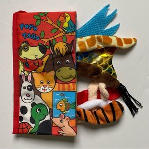 Pet’s Tails Sensory Baby Book Touch Learn Interactive Toy Animals Dog Cat Bird
